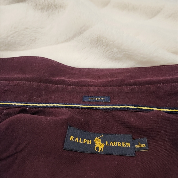 Ralph Lauren Burgundy Custom Fit Button-Down Shirt - Picture 2 of 11